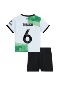 Liverpool Thiago Alcantara #6 Jalkapallovaatteet Lasten Vieraspeliasu 2023-24 Lyhythihainen (+ Lyhyet housut)